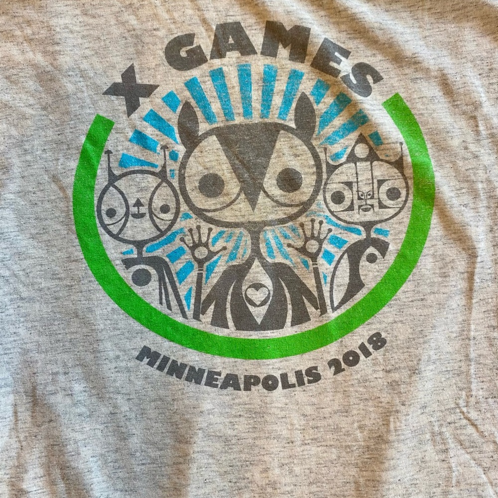 Men’s Black & Heather Gray Raglan 2018 Minneapolis X Games T - Picture 2 of 2